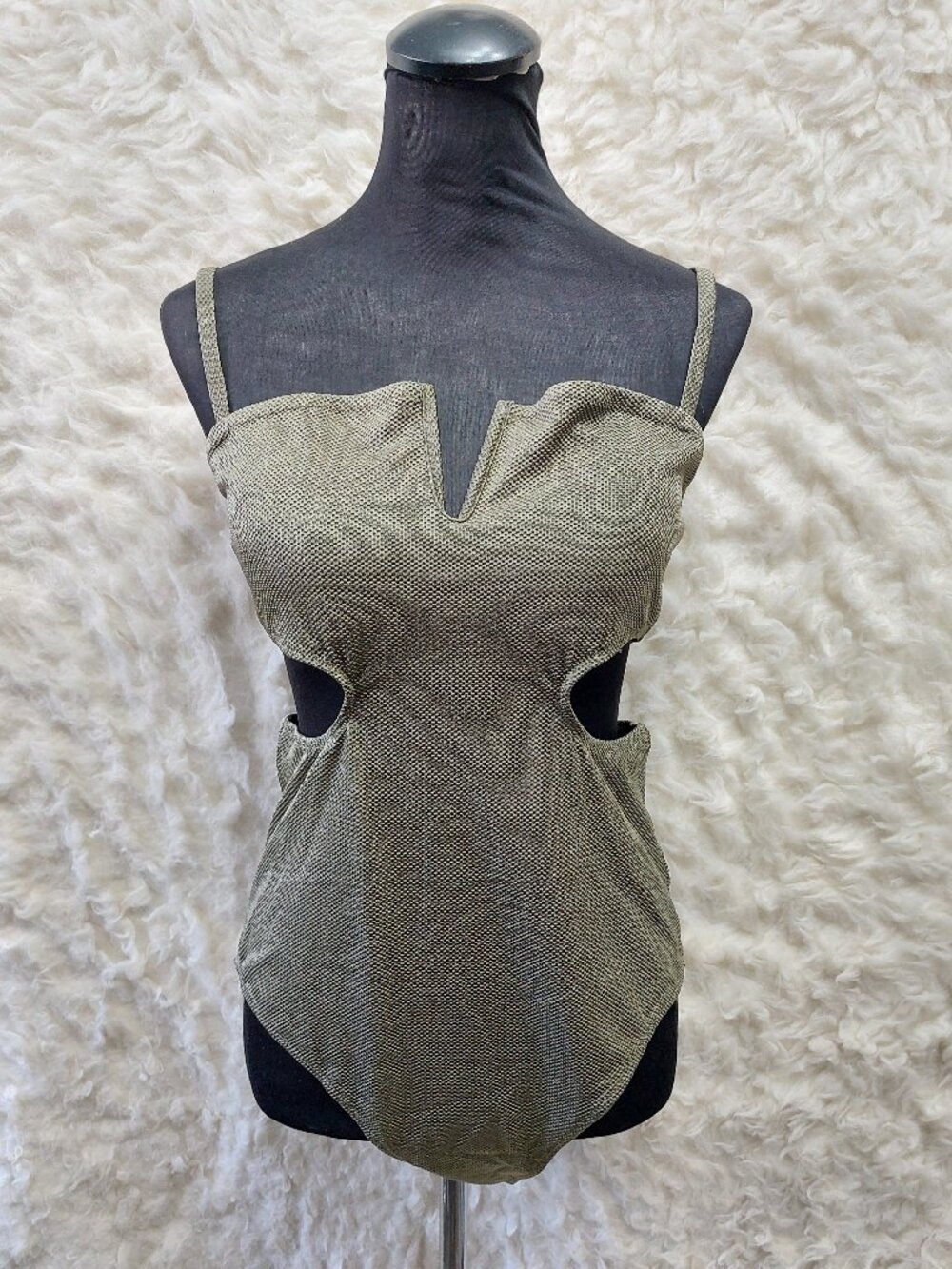 Aerie One Piece Swimsuit Oliver Green Full Coverage UPF 50 XL